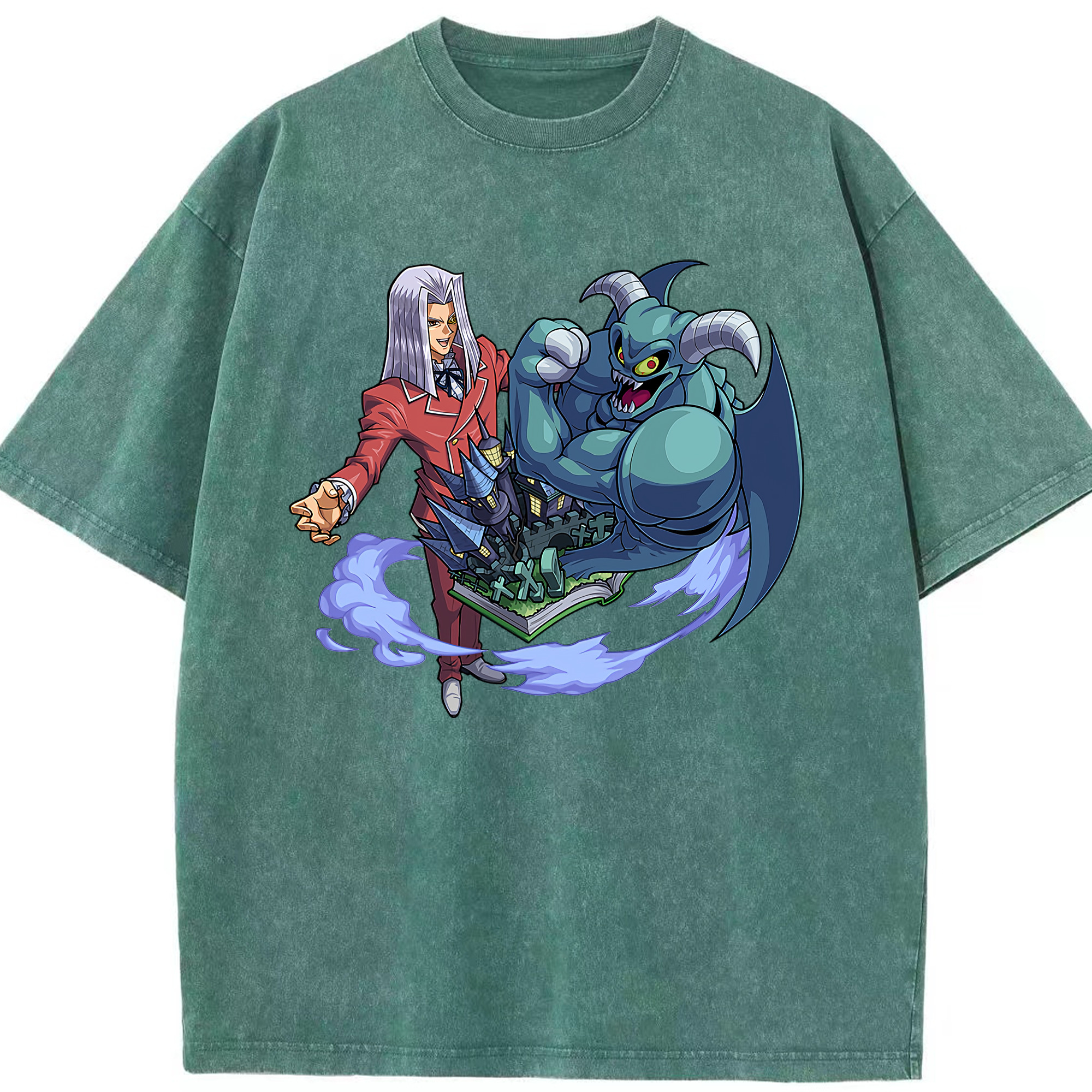 （画像用） 遊☆戯☆王 Yu-Gi-Oh! 綿100% ヴィンテージ風 半袖Tシャツ（フロントプリント）